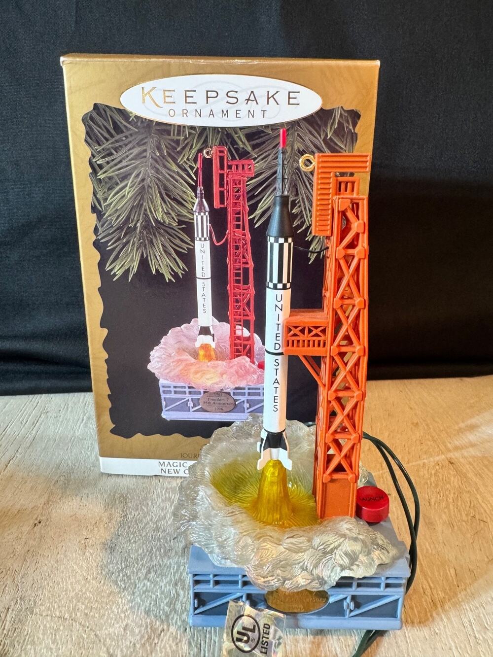 Vintage Hallmark Keepsake Ornament 1996 Freedom 7 NASA Light Sound TESTED/WORKS